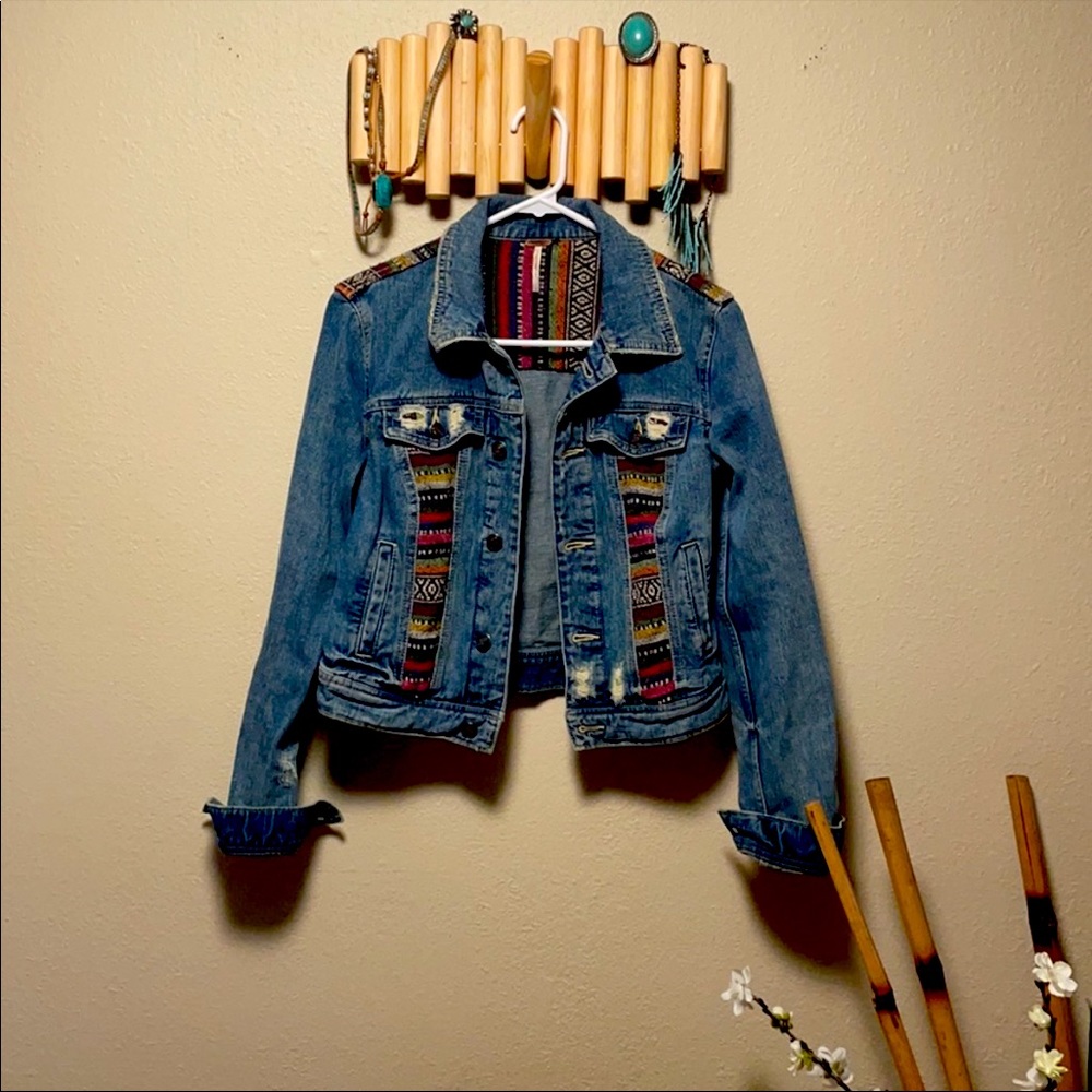 Size 2 Free People Azteca Jean Jacket